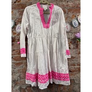 Sail to Sable Gingham Pink Tiered Dress